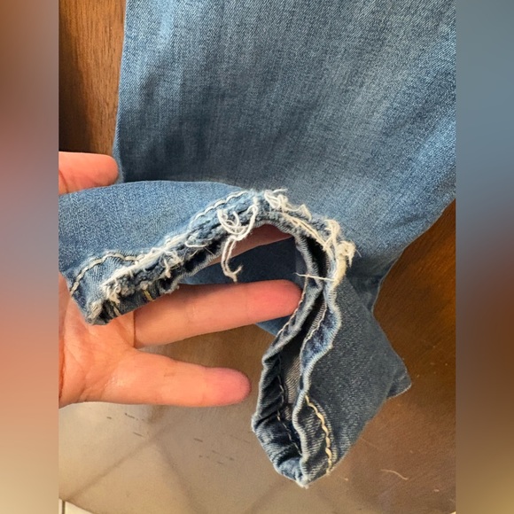 BKE Payton Distressed Bootcut Stretch Jeans Womens 29L (29x33.5) Blue Denim - Picture 6 of 13